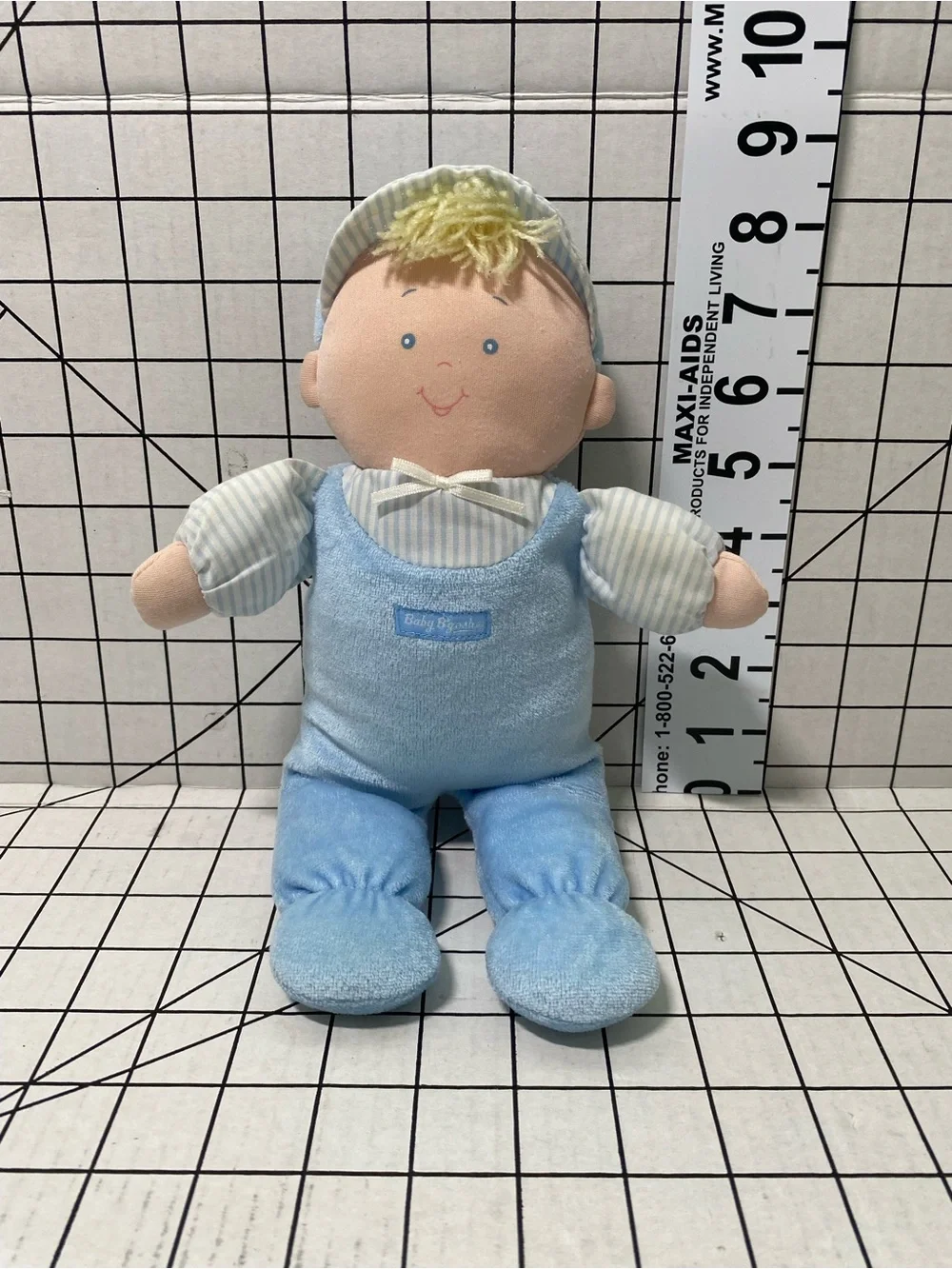Osh Kosh B'Gosh Baby Plush Soft Doll Blue Boy Blonde Kids Vintage Stuffed
